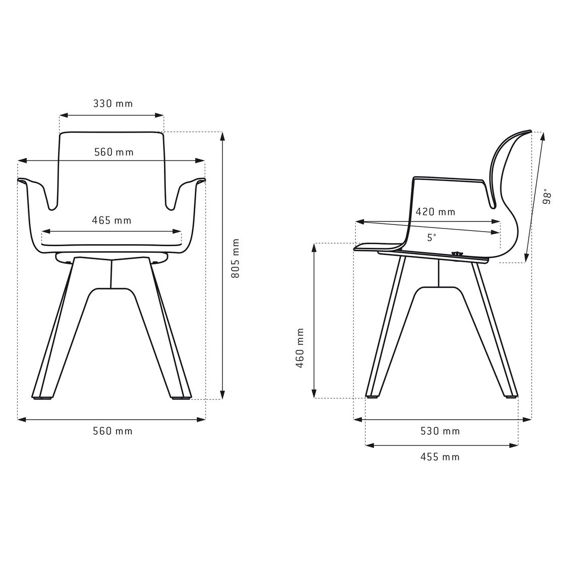 Pro Armchair Viersternholzgestell von Flötotto