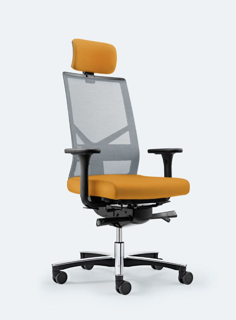 Bürodrehstuhl Figo Air mit Kopfstütze von Löffler (Kopie)