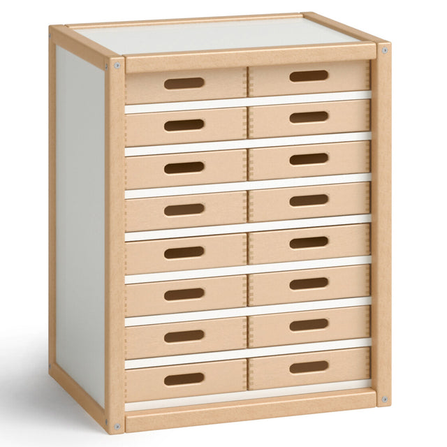 Container mit 16 Schubkästen, H74 B60 T45 von flötotto