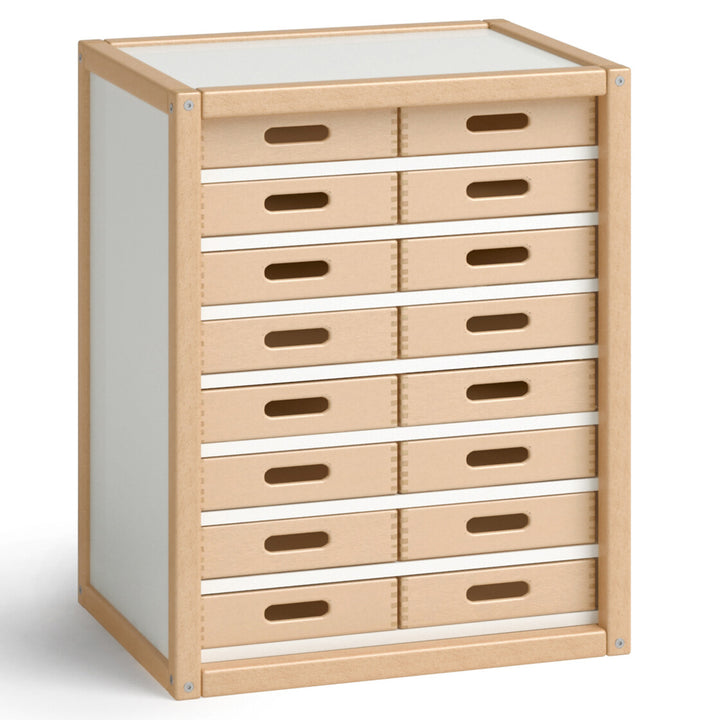 Container mit 16 Schubkästen, H74 B60 T45 von flötotto