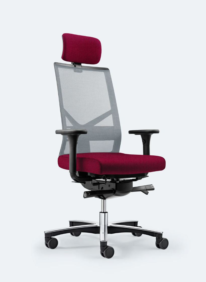 Bürodrehstuhl Figo Air mit Kopfstütze von Löffler (Kopie)