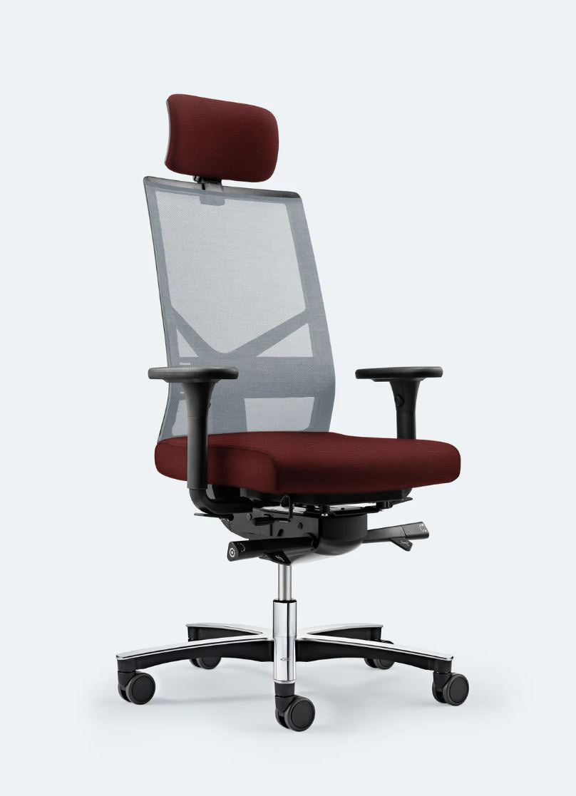 Bürodrehstuhl Figo Air mit Kopfstütze von Löffler (Kopie)
