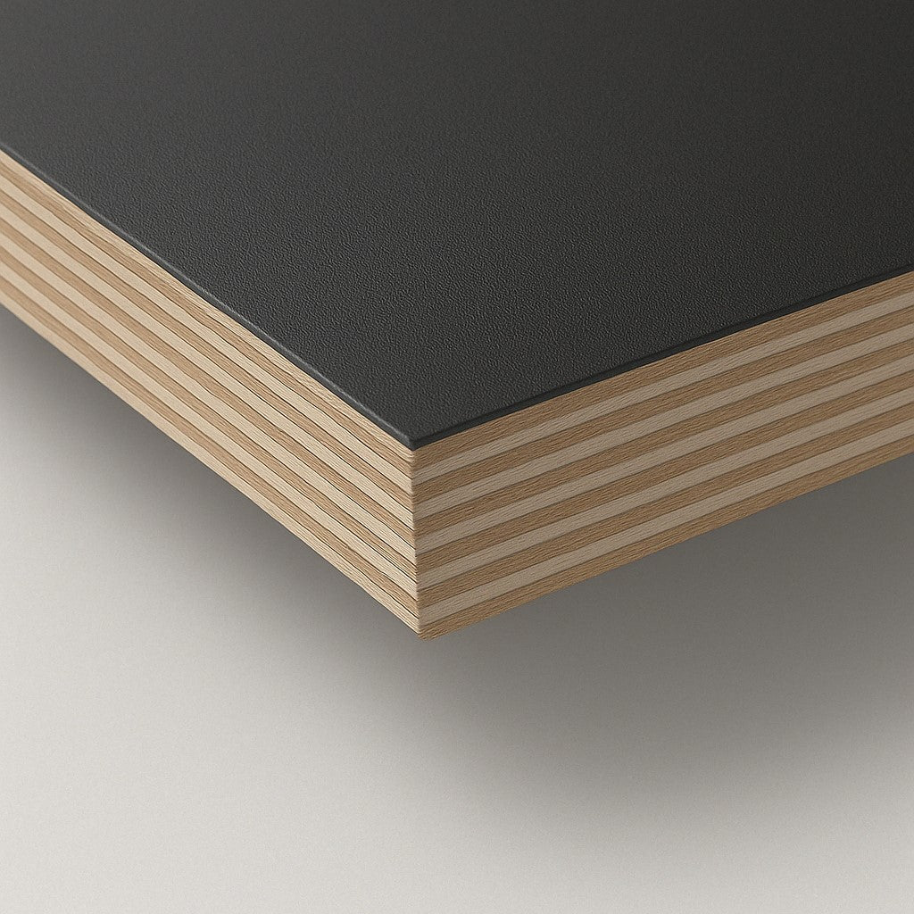 Schwarze Tischplatte 1400 x 800 mm für Eiermann Tischgestell