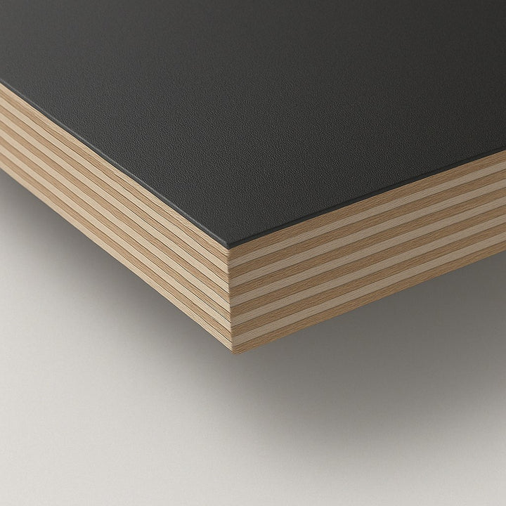 Schwarze Tischplatte 1600 x 800 mm für Eiermann Tischgestell