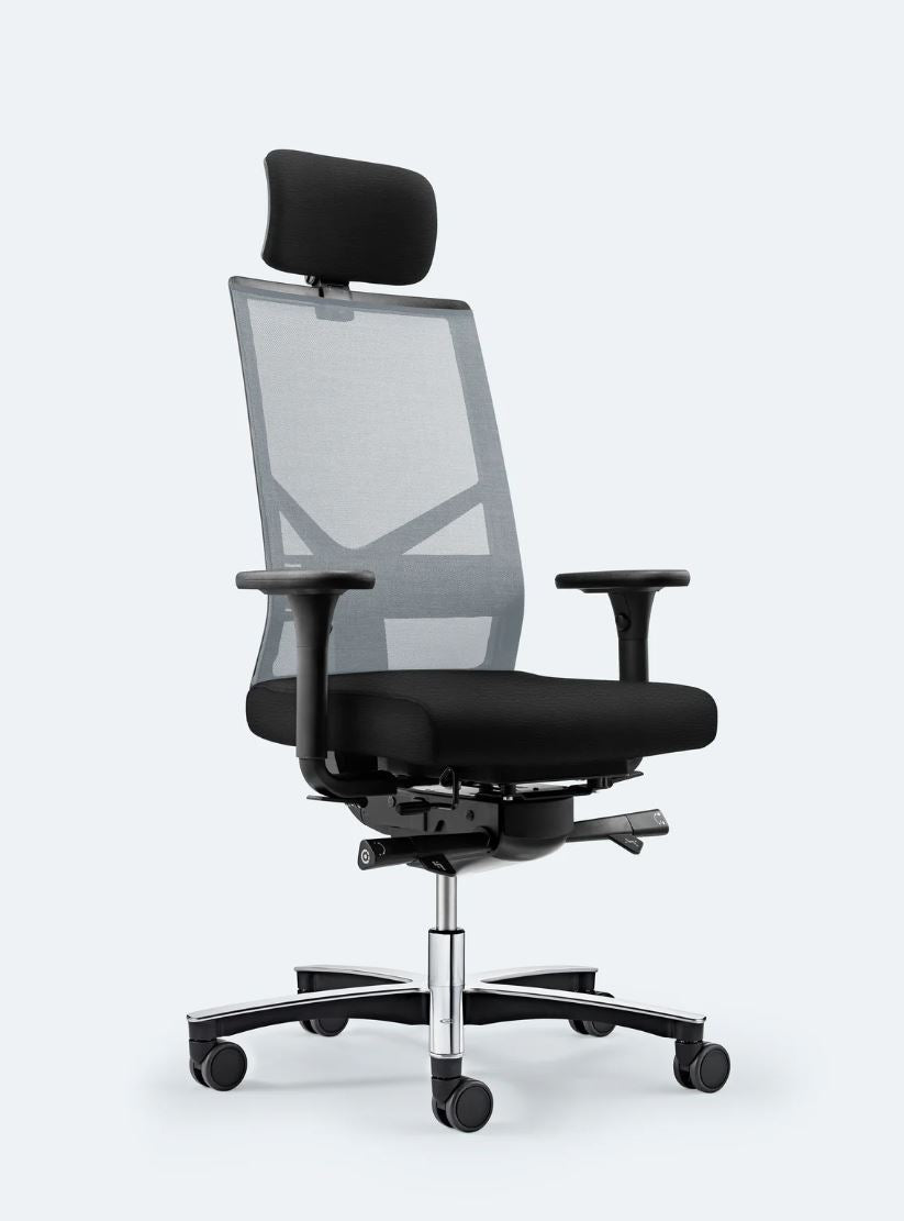 Bürodrehstuhl Figo Air mit Kopfstütze von Löffler (Kopie)