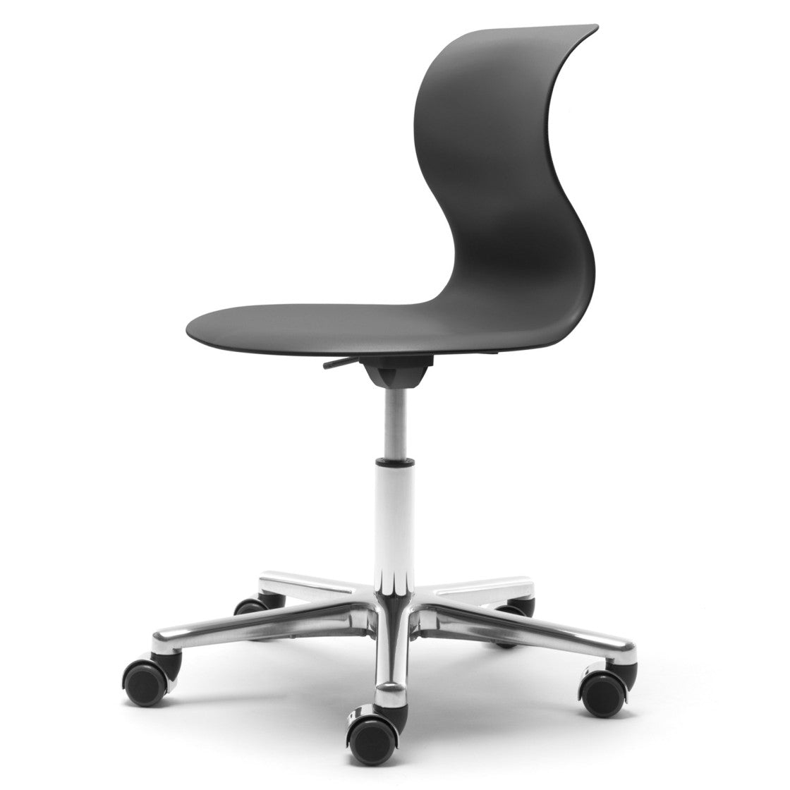 Pro 6 Chair Drehstuhl mit Armlehnen (Gestell: Aluminium poliert) von Flötotto