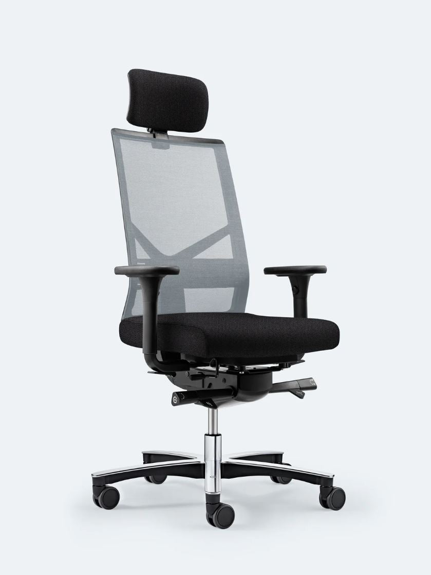 Bürodrehstuhl Figo Air mit Kopfstütze von Löffler (Kopie)
