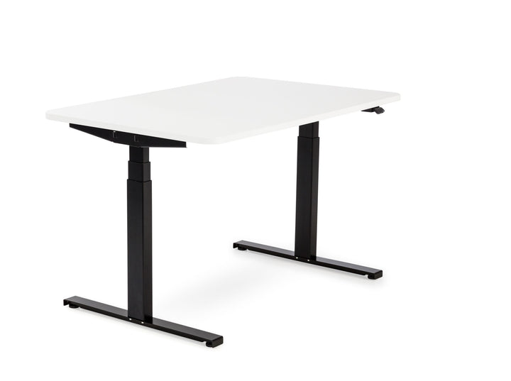 Höhenverstellbarer Schreibtisch mit runden Ecken I fe 03