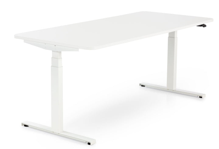 Höhenverstellbarer Schreibtisch mit runden Ecken I fe 03