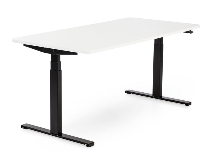 Höhenverstellbarer Schreibtisch mit runden Ecken I fe 03