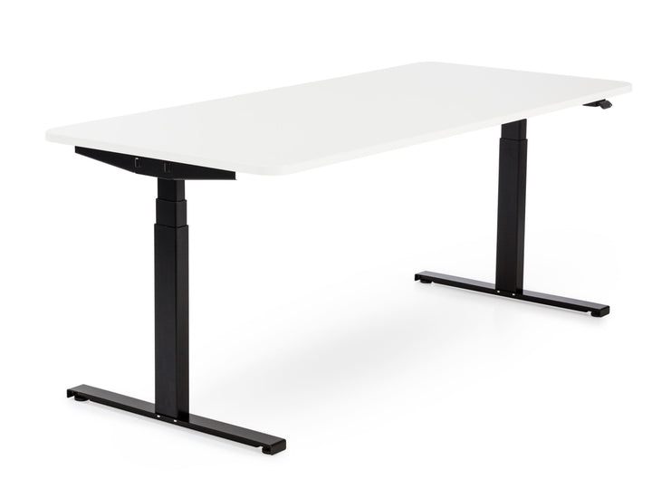 Höhenverstellbarer Schreibtisch mit runden Ecken I fe 03