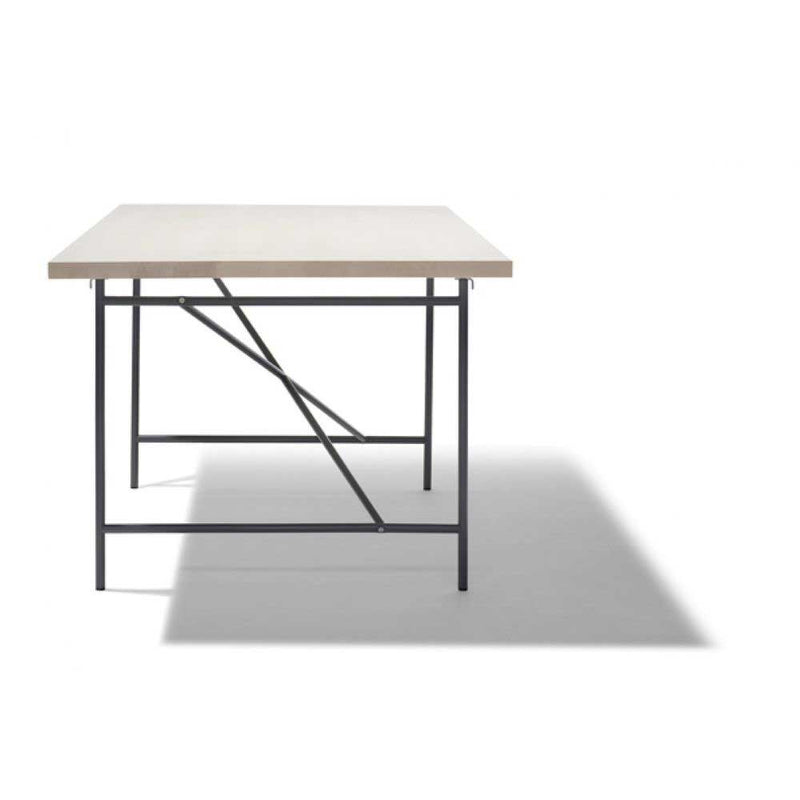 Eiermann 1 Tisch inkl. Melamintischplatte 140x80 cm (Kreuzposition: Exzentrisch)