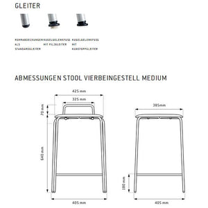 PRO Hocker Vierbeingestell mittel