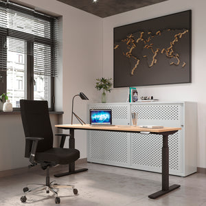 Schreibtisch E-WonderTech, höhen- und breitenverstellbar mit MFC-Tischplatte