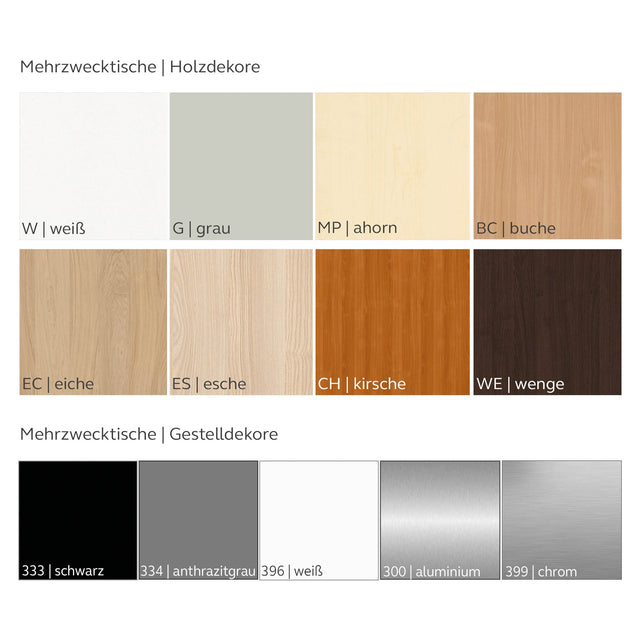 Mehrzwecktisch, halbrund