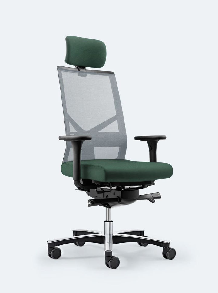 Bürodrehstuhl Figo Air mit Kopfstütze von Löffler (Kopie)